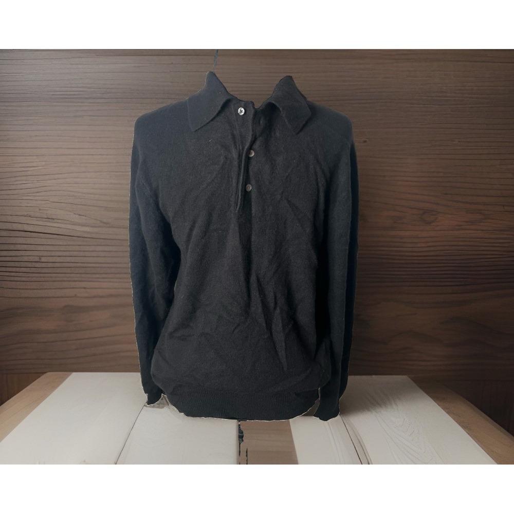Daniel Bishop 100% 2 Ply Cashmere Sweater Men's S Green Hong Kong Classic